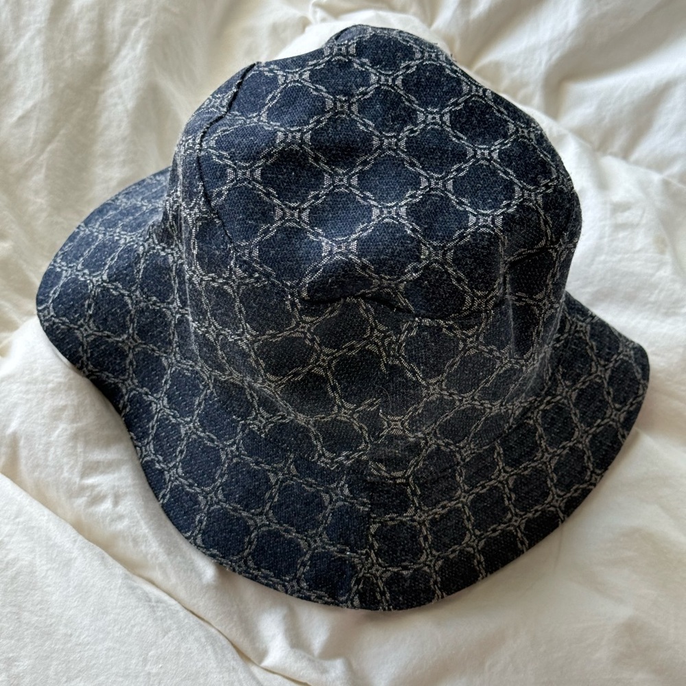 Mango Navy Patterned Hat